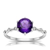 Thumbnail Image 1 of 9ct White Gold Purple Amethyst  & 0.11ct Diamond Ring
