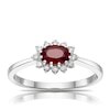 Thumbnail Image 1 of 9ct White Gold Red Ruby 0.15ct Diamond Ring