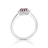 Thumbnail Image 3 of 9ct White Gold Red Ruby 0.15ct Diamond Ring
