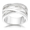Thumbnail Image 1 of Sterling Silver & Cubic Zirconia Crossover Ring Size L