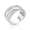 Thumbnail Image 2 of Sterling Silver & Cubic Zirconia Crossover Ring Size P
