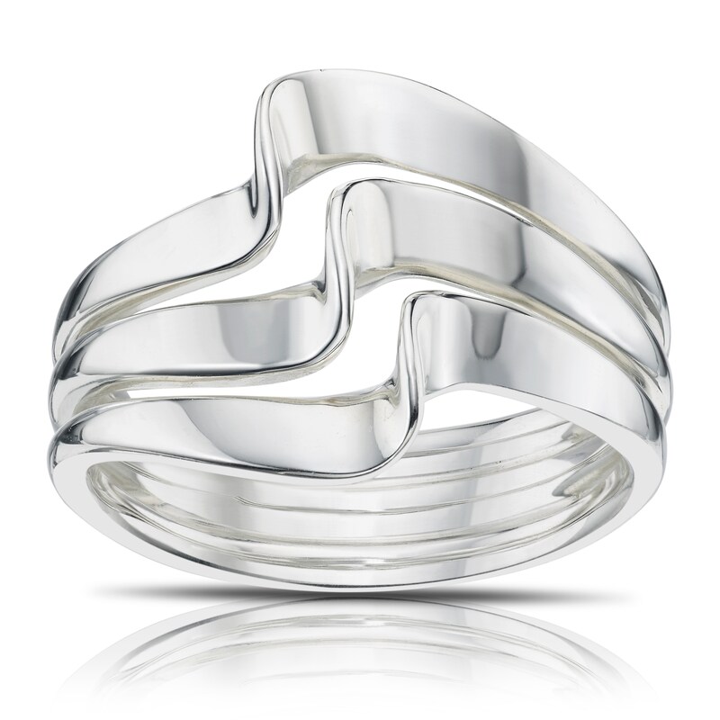 Main Image 1 of Sterling Silver Triple Wave Ring Size L