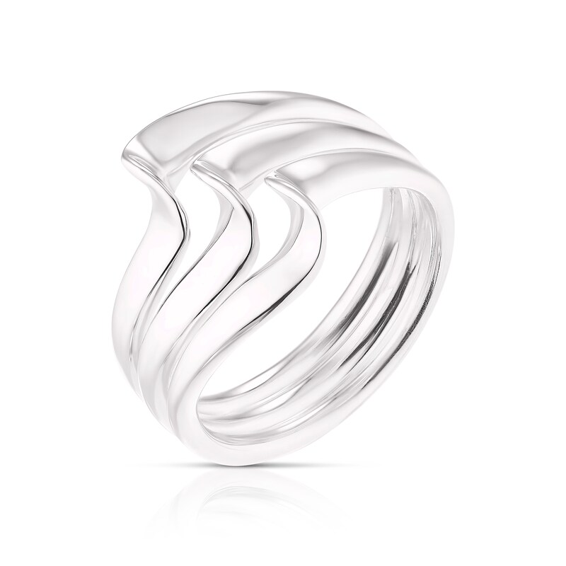 Main Image 2 of Sterling Silver Triple Wave Ring Size L