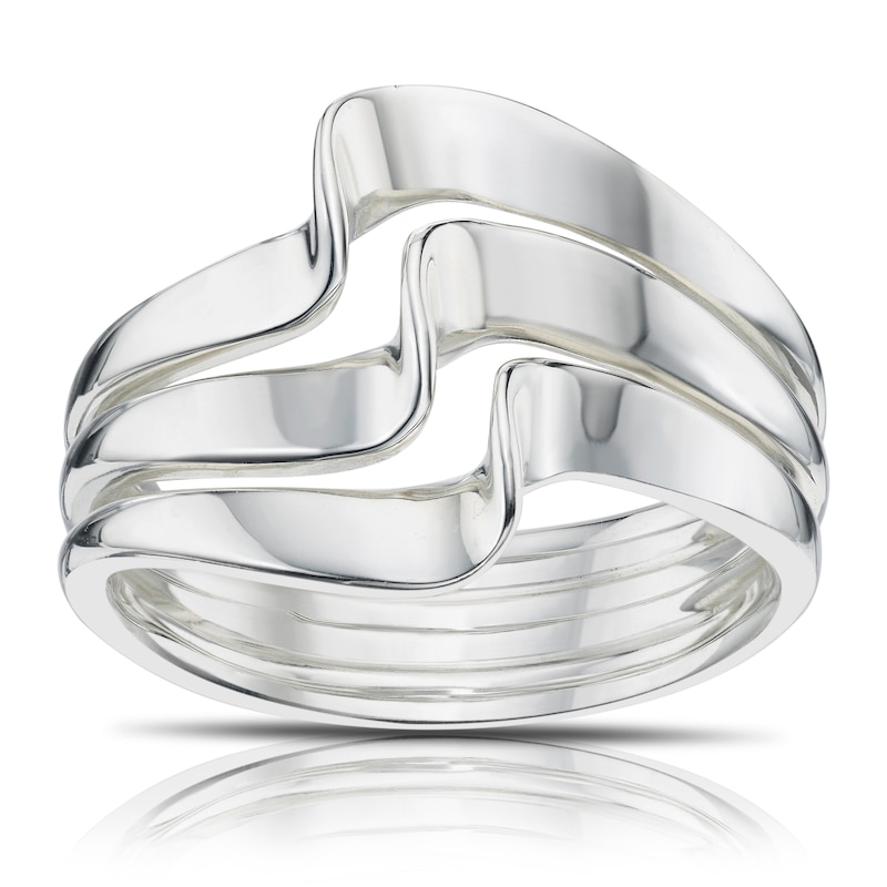 Main Image 1 of Sterling Silver Triple Wave Ring Size P
