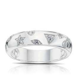 Sterling Silver & Cubic Zirconia Scatter Ring Size N