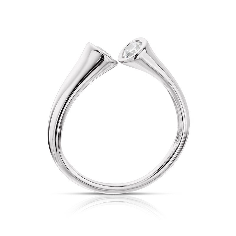 Main Image 3 of Sterling Silver & Cubic Zirconia Open Ring Size N