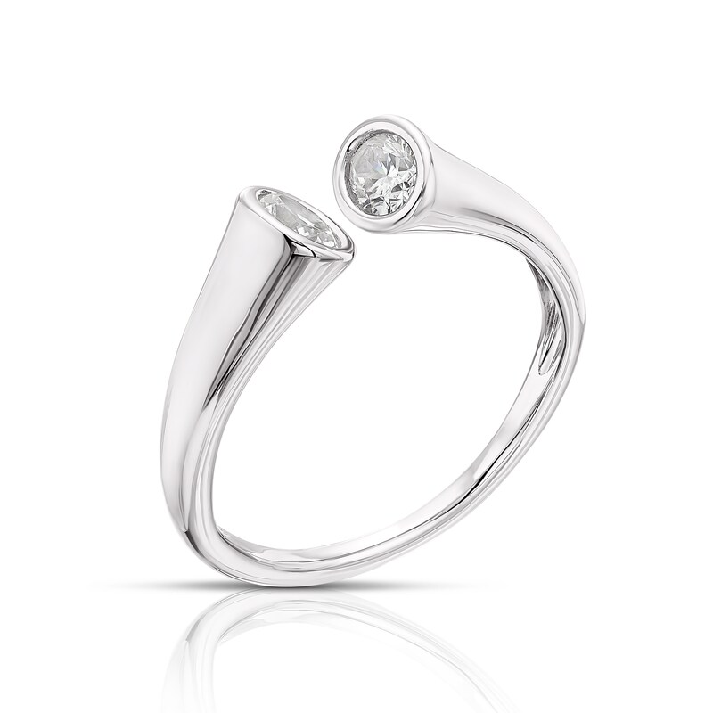 Main Image 2 of Sterling Silver & Cubic Zirconia Open Ring Size P