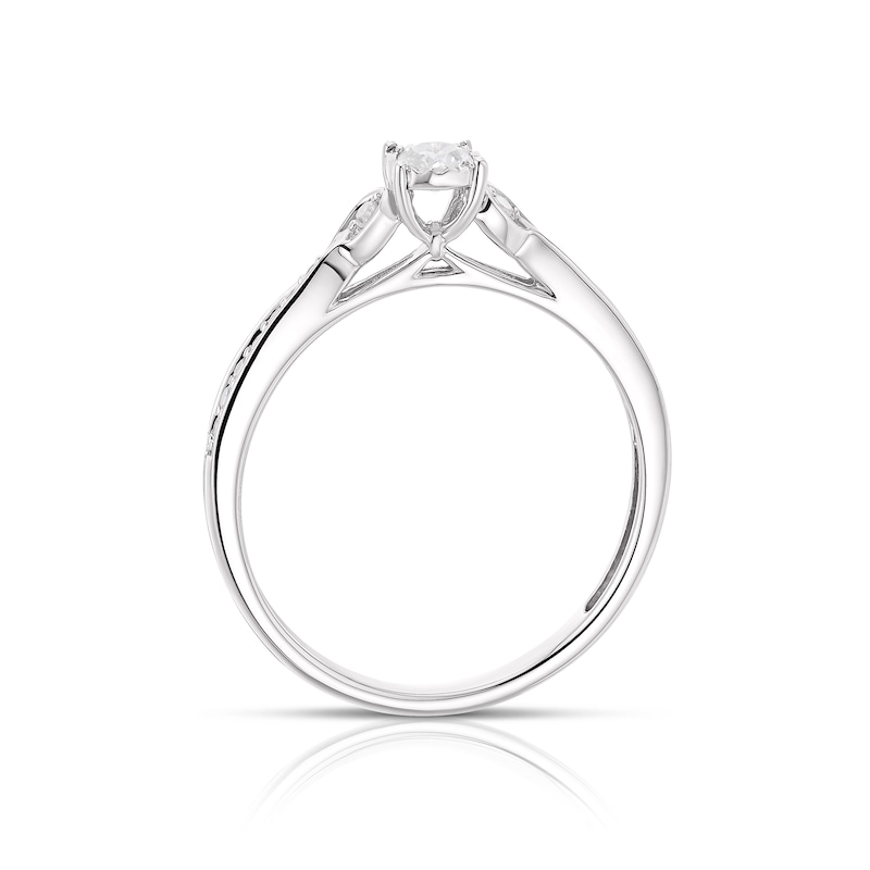 Main Image 3 of 9ct White Gold 0.20ct Total Diamond Solitaire Ring