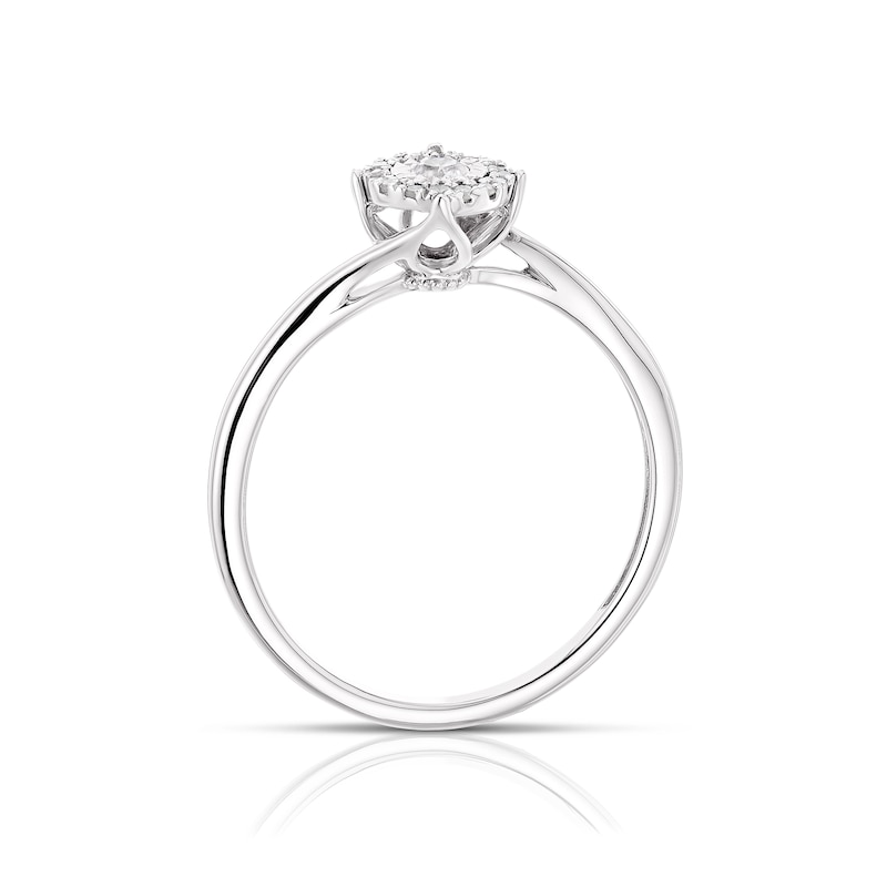 Main Image 3 of Sterling Silver 0.10ct Diamond Total Illusion Set Solitaire Ring