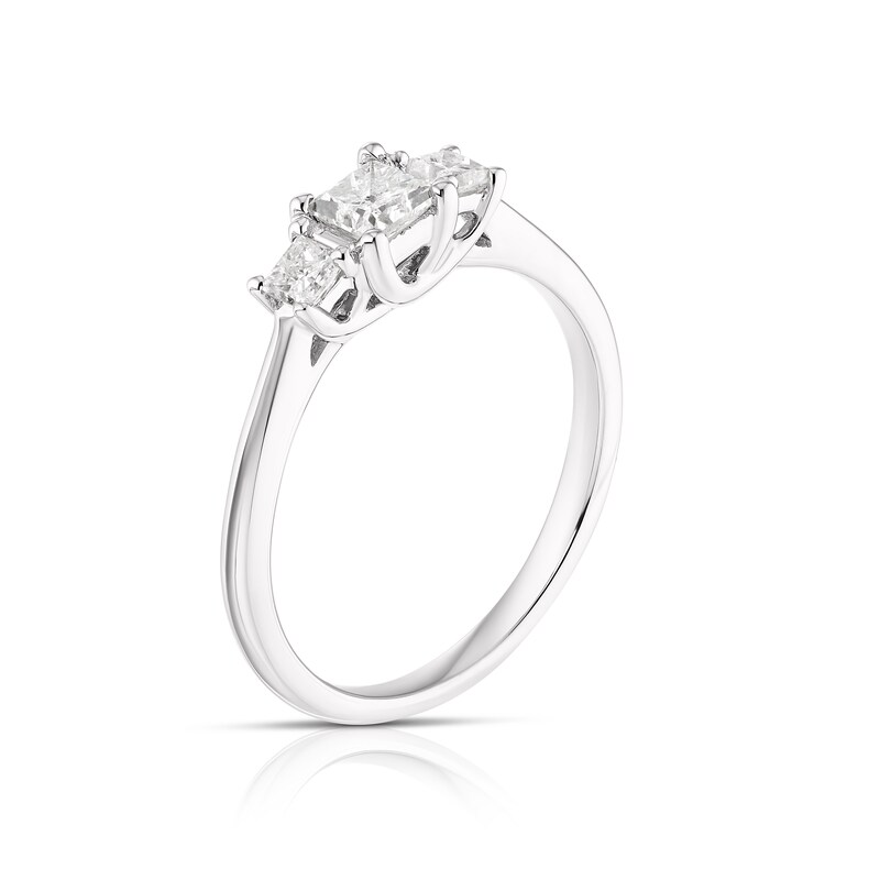 9ct White Gold 0.50ct Total Diamond Trilogy Ring