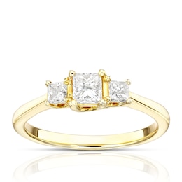 9ct Yellow Gold 0.50ct Total Diamond Trilogy Ring