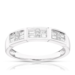 9ct White Gold 0.15ct Total Diamond Baguette Eternity Ring
