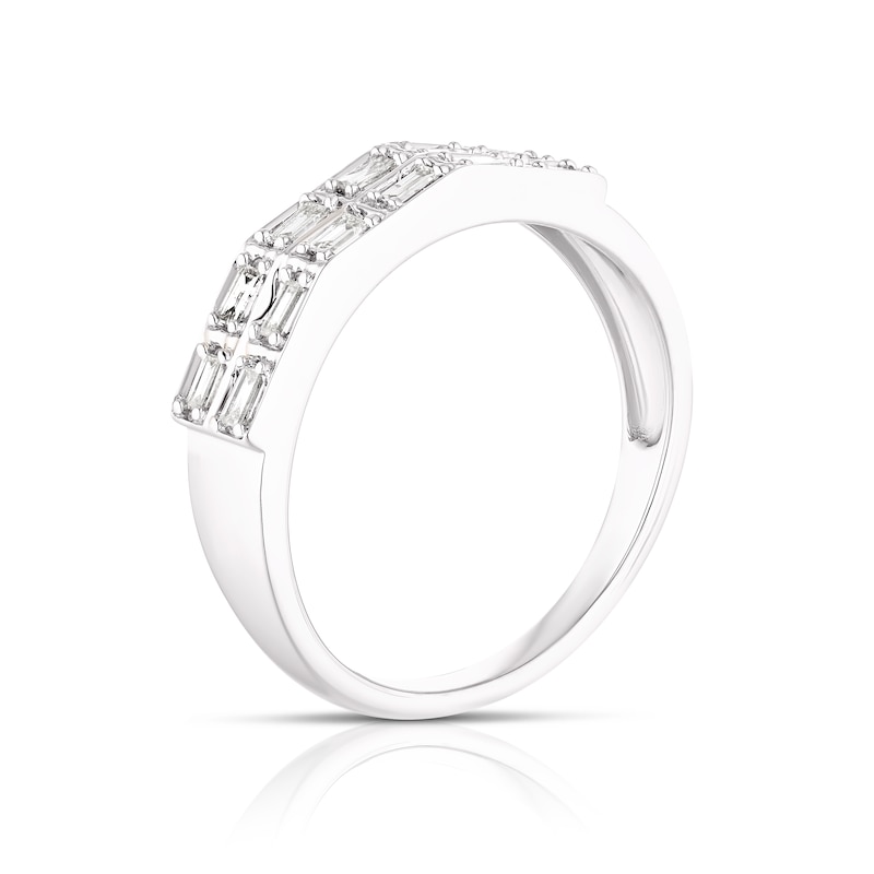 Main Image 3 of 9ct White Gold 0.15ct Total Diamond Baguette Eternity Ring