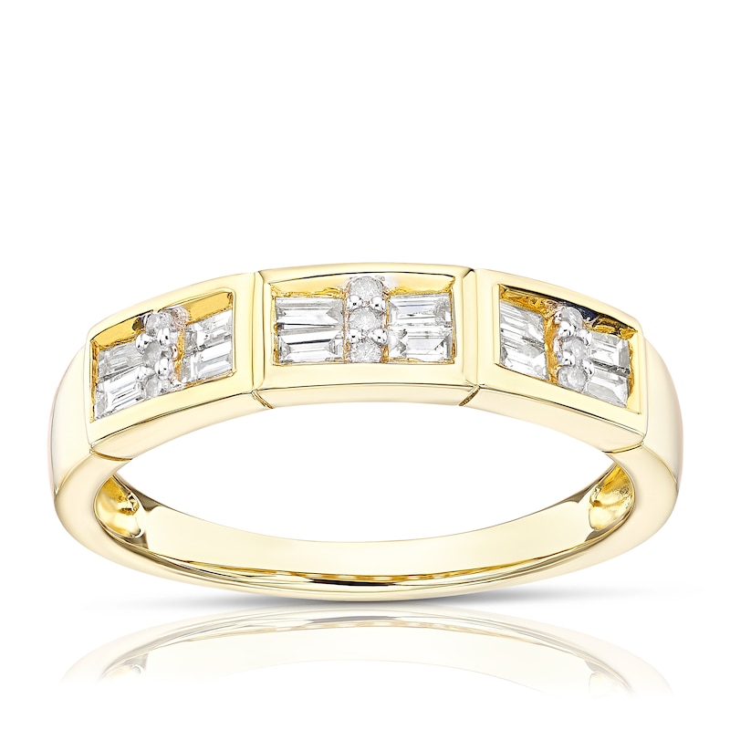 Main Image 1 of 9ct Yellow Gold 0.20ct Total Diamond Baguette Eternity Ring