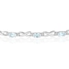 Thumbnail Image 1 of Sterling Silver Aquamarine 0.20ct Diamond Total Bracelet