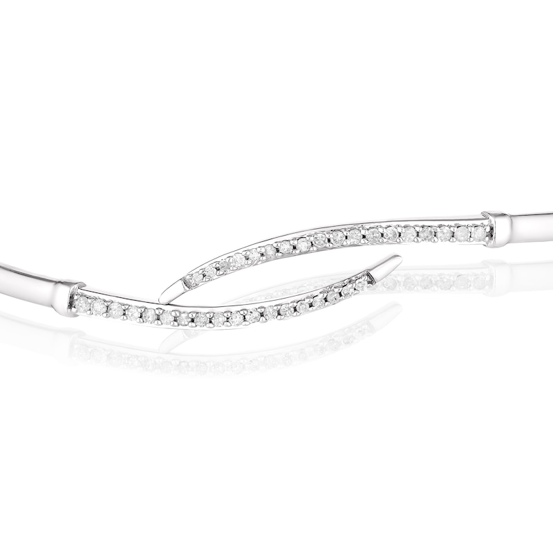 Sterling Silver 0.25ct Diamond Total Twist Bangle