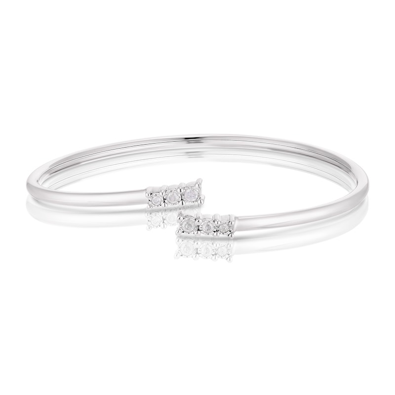 Sterling Silver 0.15ct Diamond Total Open Bangle