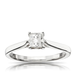 9ct White Gold 0.50ct Diamond Total Solitaire Ring