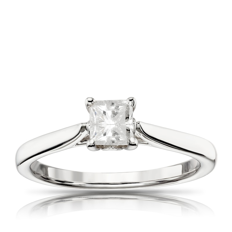 Main Image 1 of 9ct White Gold 0.50ct Diamond Total Solitaire Ring