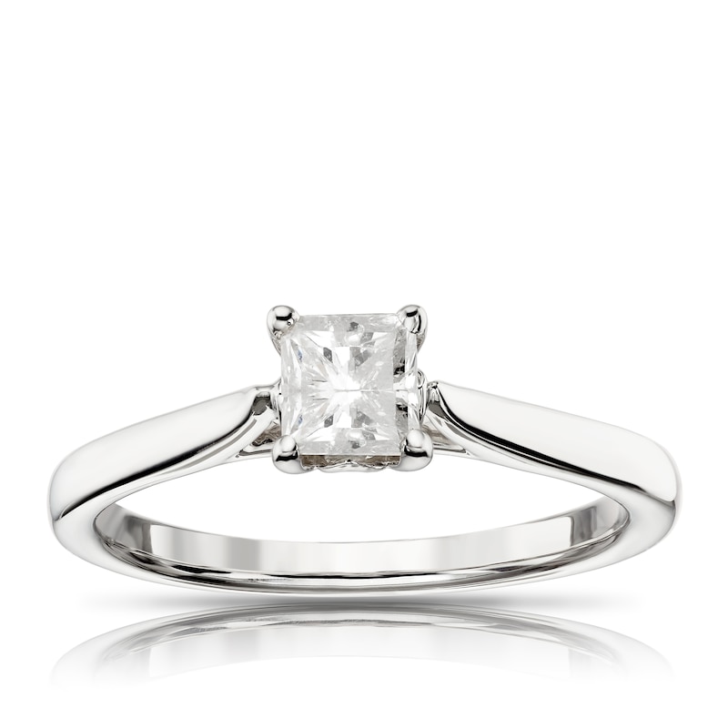 9ct White Gold 0.50ct Diamond Total Solitaire Ring