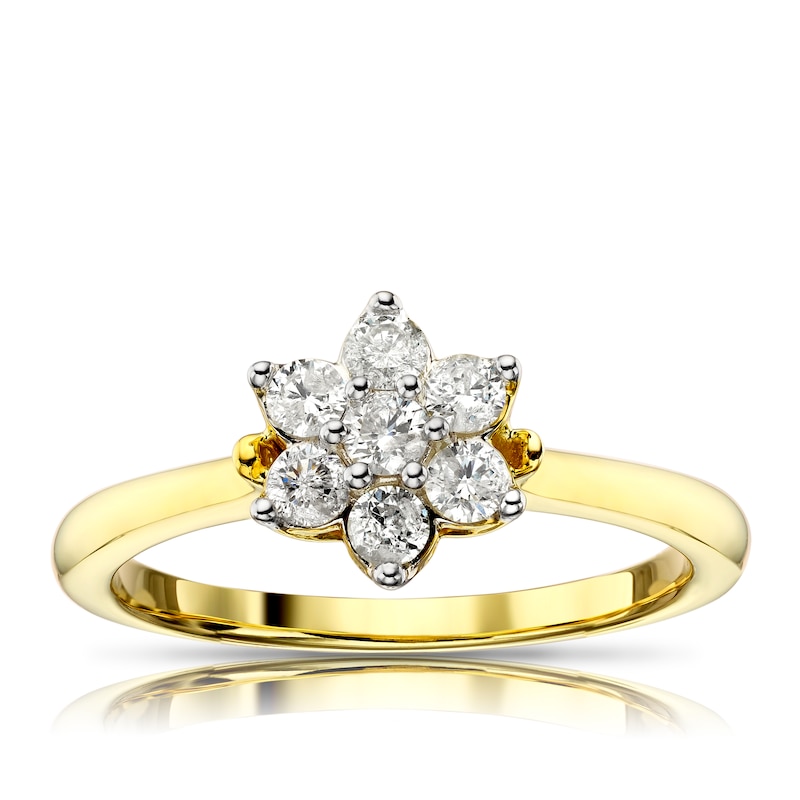 Yellow Gold Flower Cluster Ring