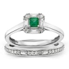 Thumbnail Image 0 of Perfect Fit 9ct White 0.33ct Diamond & Emerald Bridal Set
