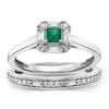 Thumbnail Image 1 of Perfect Fit 9ct White 0.33ct Diamond & Emerald Bridal Set