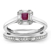 Thumbnail Image 0 of Perfect Fit 9ct White Gold 0.33ct Diamond & Ruby Bridal Set