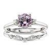 Thumbnail Image 0 of Perfect Fit 9ct White Gold 0.12ct Diamond & Rose De France Amethyst Bridal Set