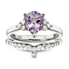 Thumbnail Image 0 of Perfect 9ct White 0.12ct Diamond & Rose De France Amethyst Bridal Set