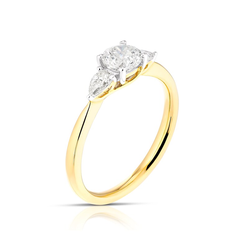 18ct Yellow Gold 0.66ct Total Diamond Trilogy Ring