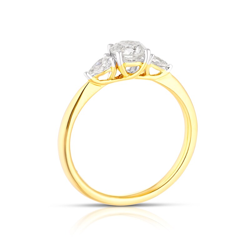 18ct Yellow Gold 0.66ct Total Diamond Trilogy Ring