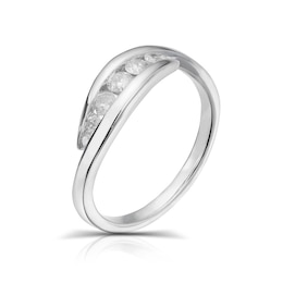 9ct White Gold 0.25ct Diamond Twist Channel Set Eternity Ring