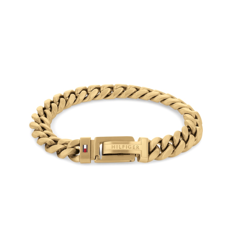Main Image 1 of Tommy Hilfiger Men's Gold Tone IP Curb Chain Bracelet