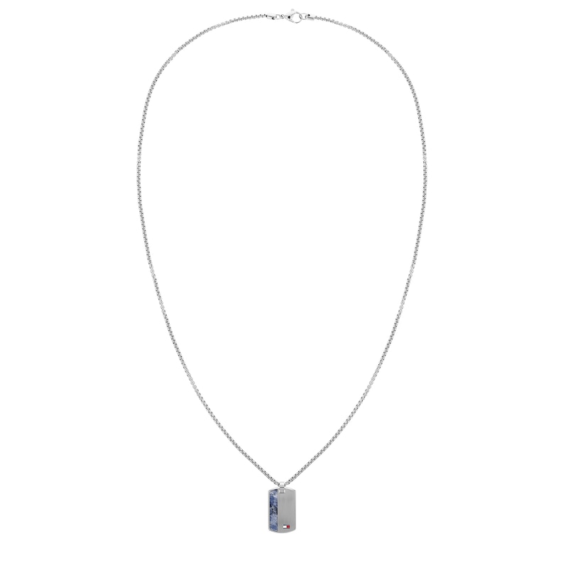 Tommy Hilfiger Men's Stainless Steel & Sodalite Dog Tag