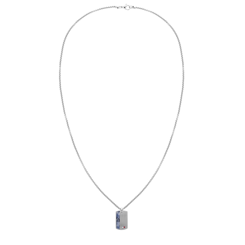 Tommy Hilfiger Men's Stainless Steel & Sodalite Dog Tag | H.Samuel