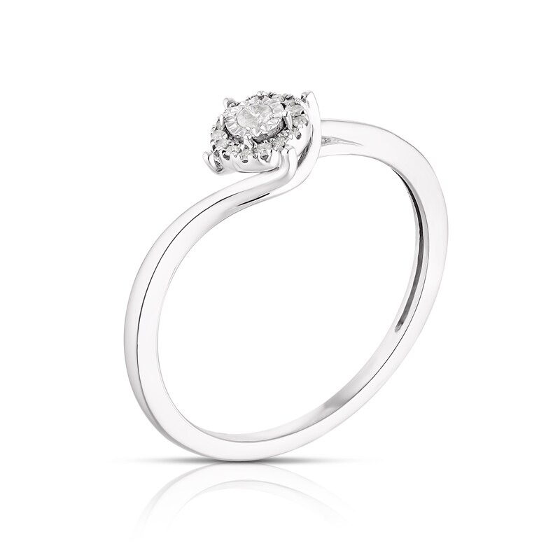 Silver 0.05ct Diamond Total Illusion Set Solitaire Ring