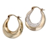 Thumbnail Image 0 of 9ct Yellow Gold Crystal 10mm Hoop Wide Earrings