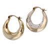 Thumbnail Image 1 of 9ct Yellow Gold Crystal 10mm Hoop Wide Earrings