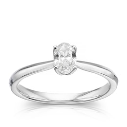 18ct White Gold 0.40ct Oval Cut Solitaire Ring