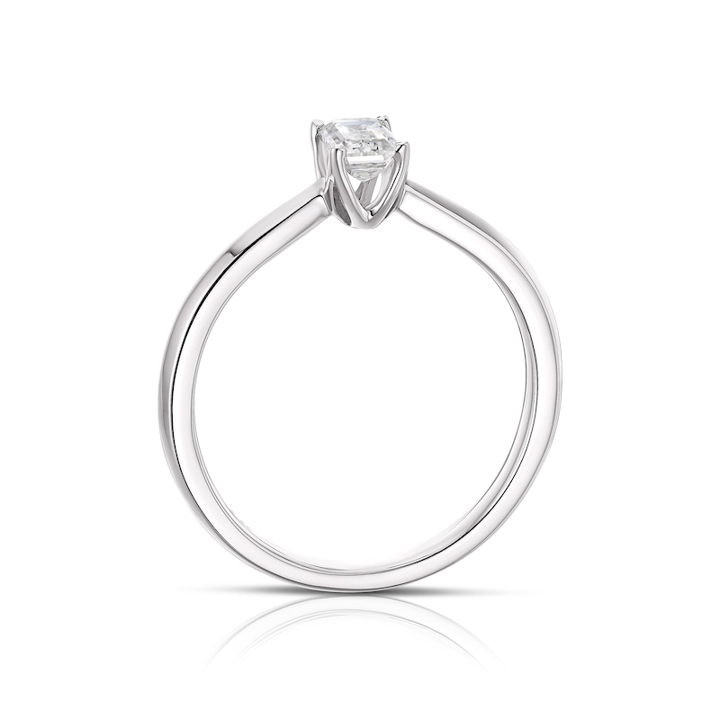 Main Image 3 of 18ct White Gold 0.40ct Emerald Cut Solitaire Ring