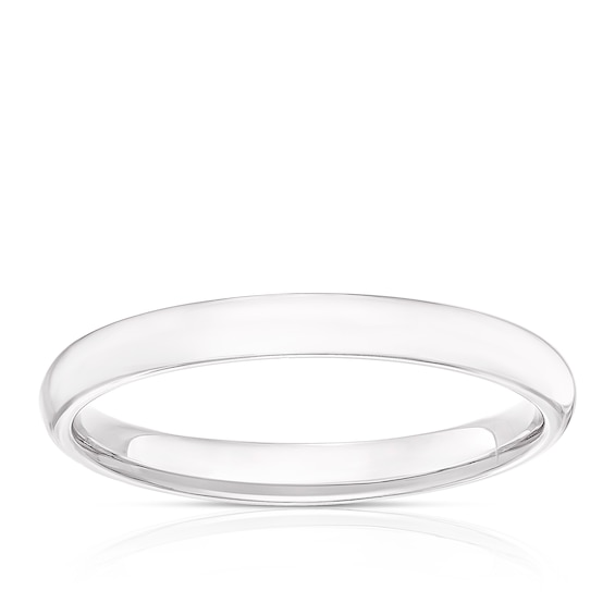 18ct White Gold 2mm Extra Heavy Court Ring