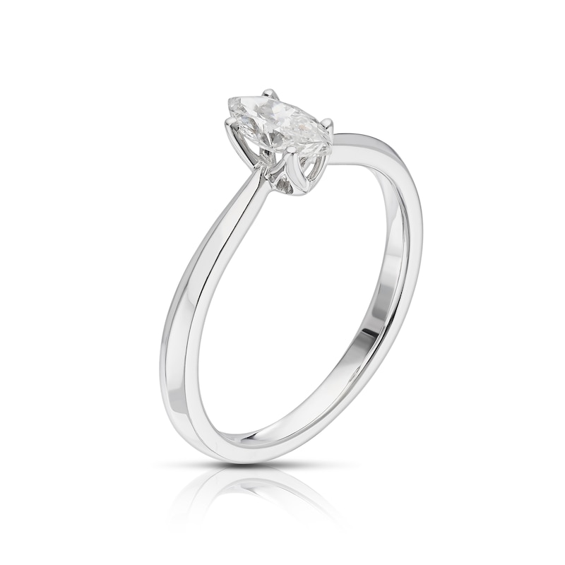 Main Image 2 of 18ct White Gold 0.40ct Diamond Marquise Cut Solitaire Ring