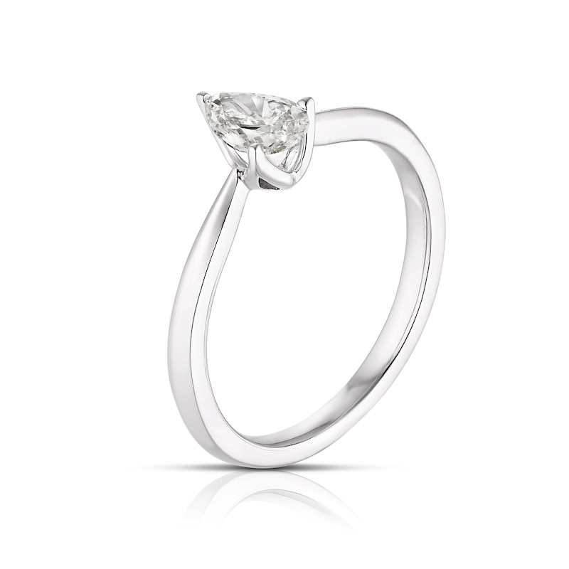 18ct White Gold 0.40ct Diamond Pear Cut Solitaire Ring