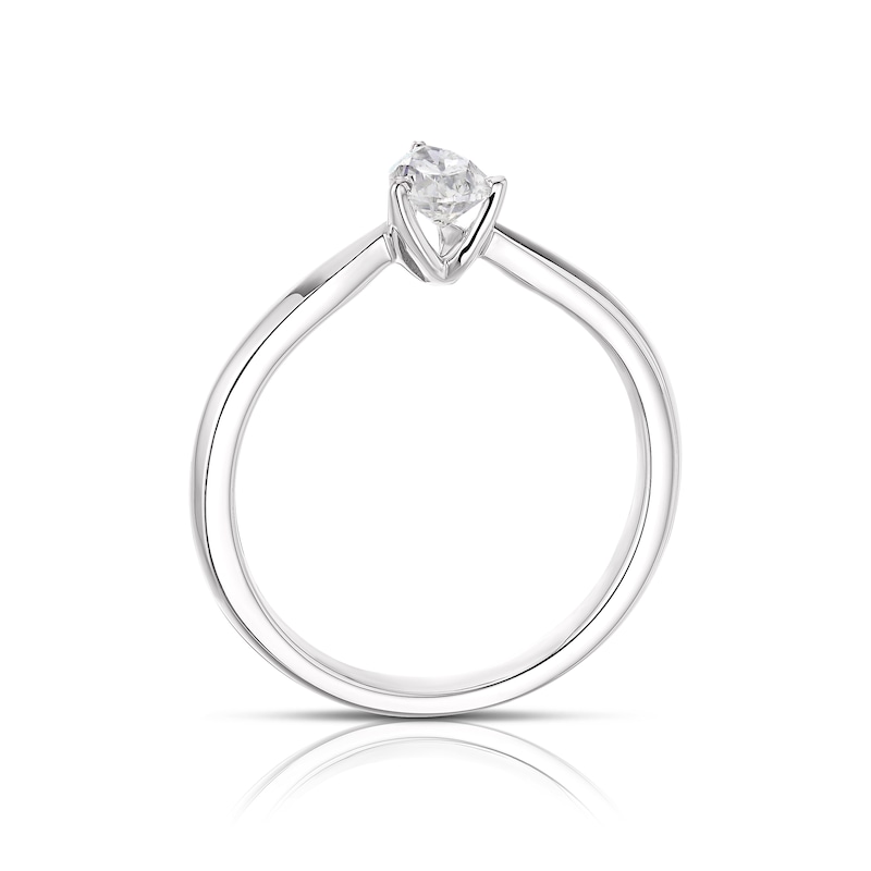 Main Image 3 of 18ct White Gold 0.40ct Diamond Pear Cut Solitaire Ring