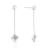 Thumbnail Image 0 of Sterling Silver & Cubic Zirconia Chain Drop Earrings
