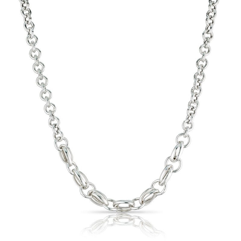 Main Image 1 of Sterling Silver Multilink Belcher Chain Necklace