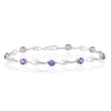Thumbnail Image 1 of Sterling Silver Amethyst & 0.06ct Diamond Bracelet