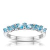 Thumbnail Image 0 of 9ct White Gold Blue Topaz Marquise Cut Eternity Ring