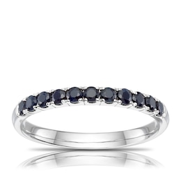 Sterling Silver Black Sapphire Eternity Ring